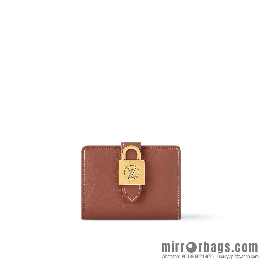 [Boutique‑grade] M12148 brown, full leather wallet series Portfoille Locky wallet 12148 brown