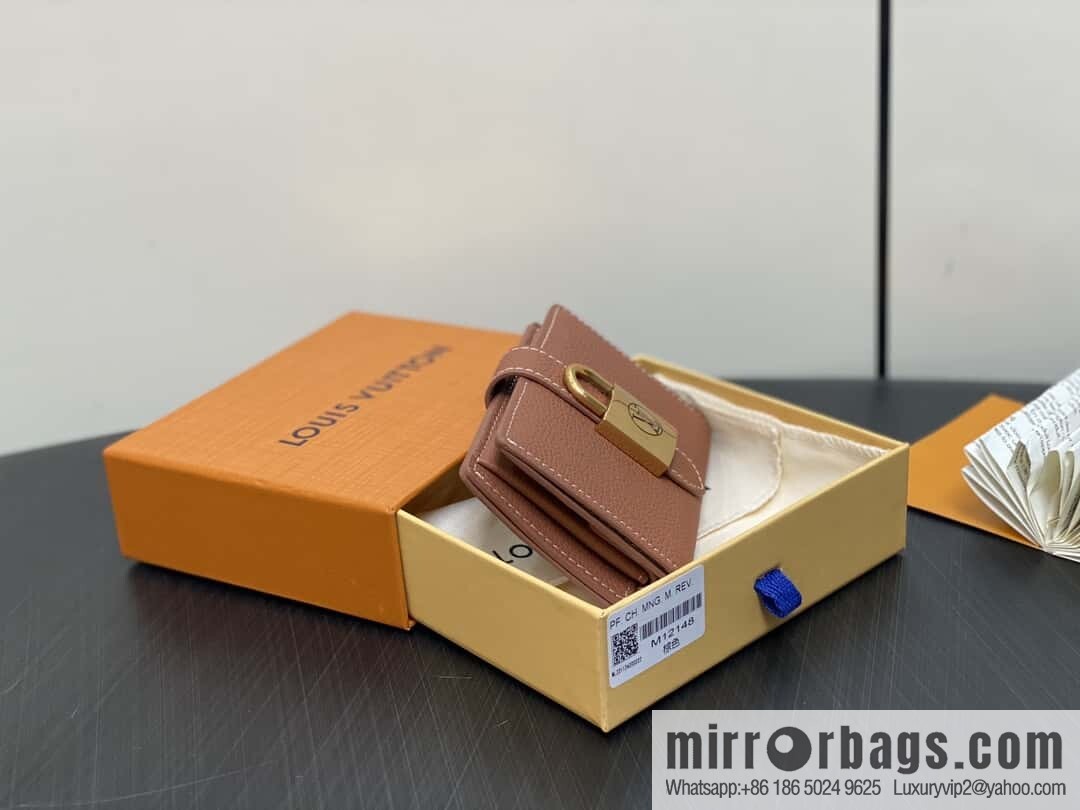 [Boutique‑grade] M12148 brown, full leather wallet series Portfoille Locky wallet 12148 brown