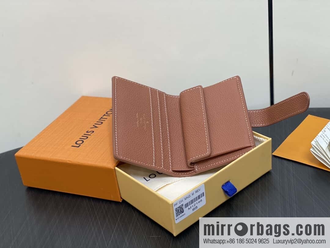 [Boutique‑grade] M12148 brown, full leather wallet series Portfoille Locky wallet 12148 brown