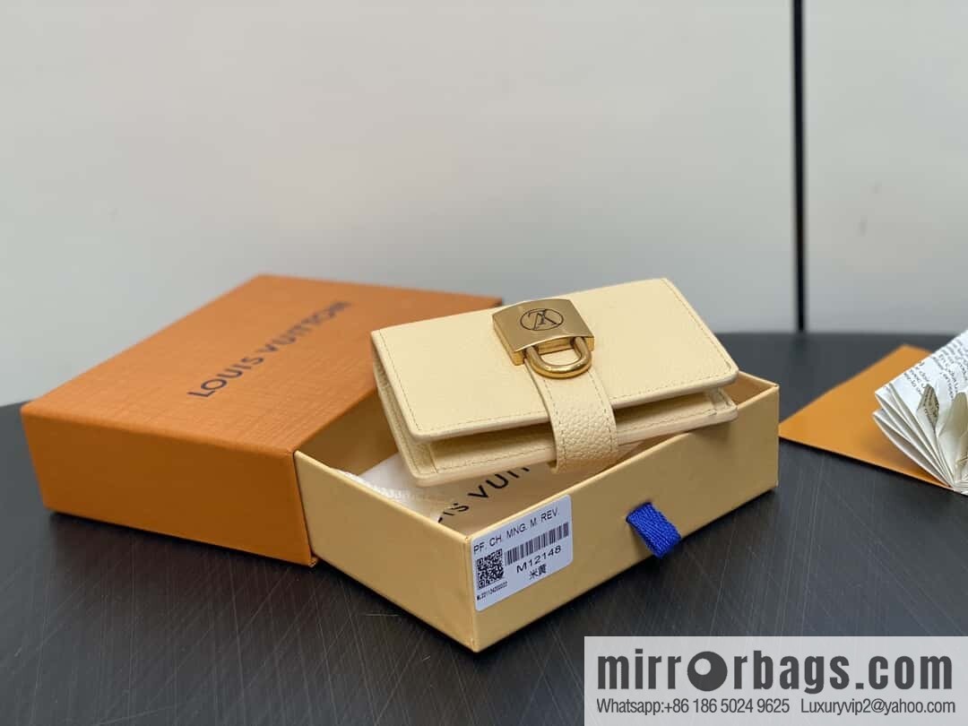 [Boutique‑grade] M12148 beige, full leather wallet series Portfoille Locky wallet