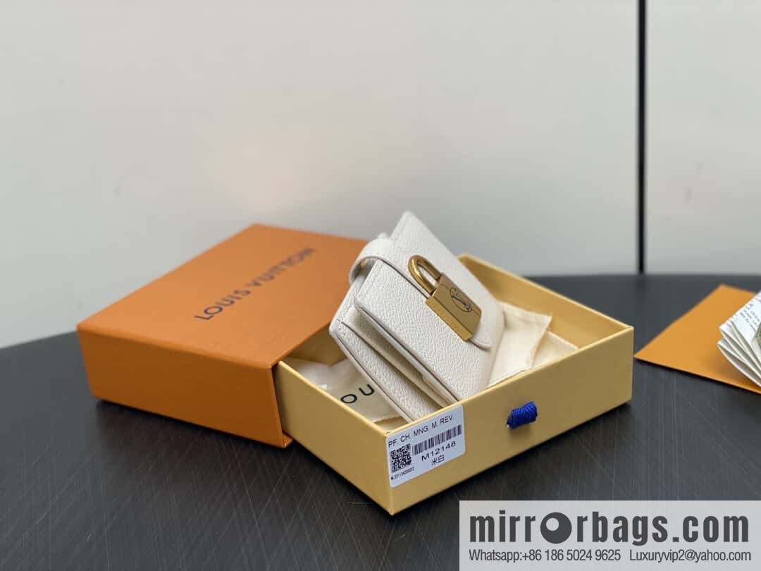 [Boutique‑grade] M12148 beige, full leather wallet series Portfoille Locky wallet