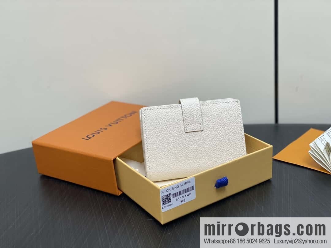 [Boutique‑grade] M12148 beige, full leather wallet series Portfoille Locky wallet