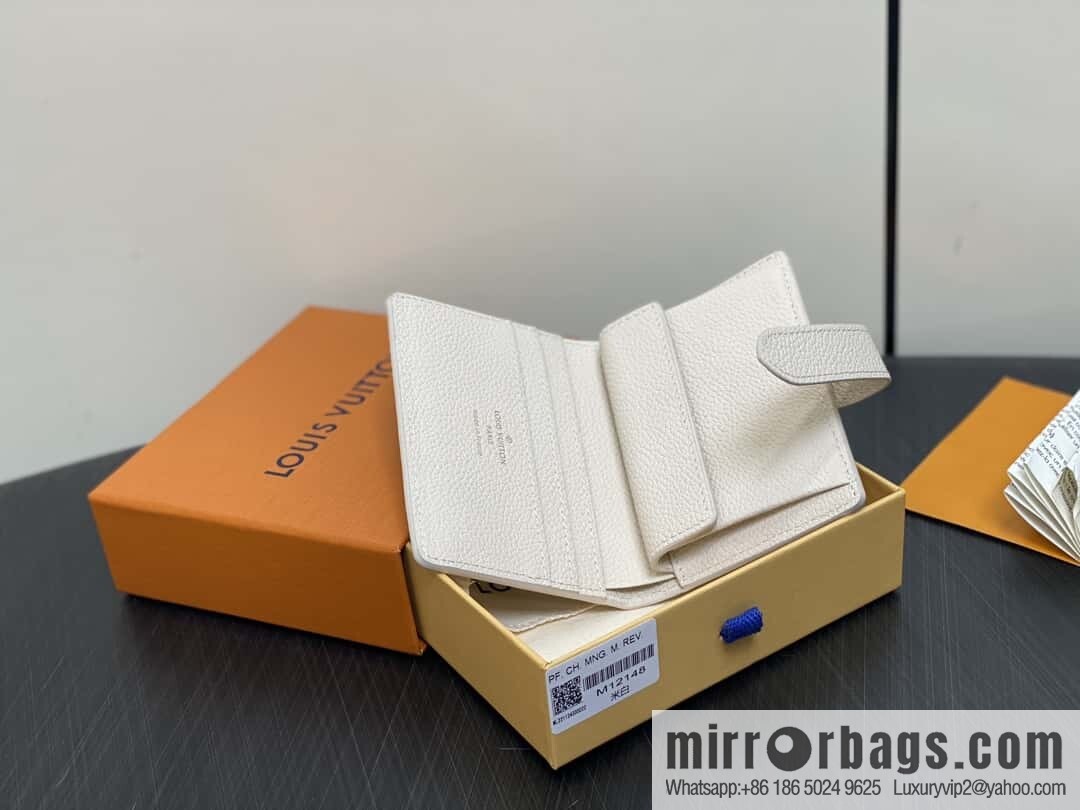 [Boutique‑grade] M12148 beige, full leather wallet series Portfoille Locky wallet