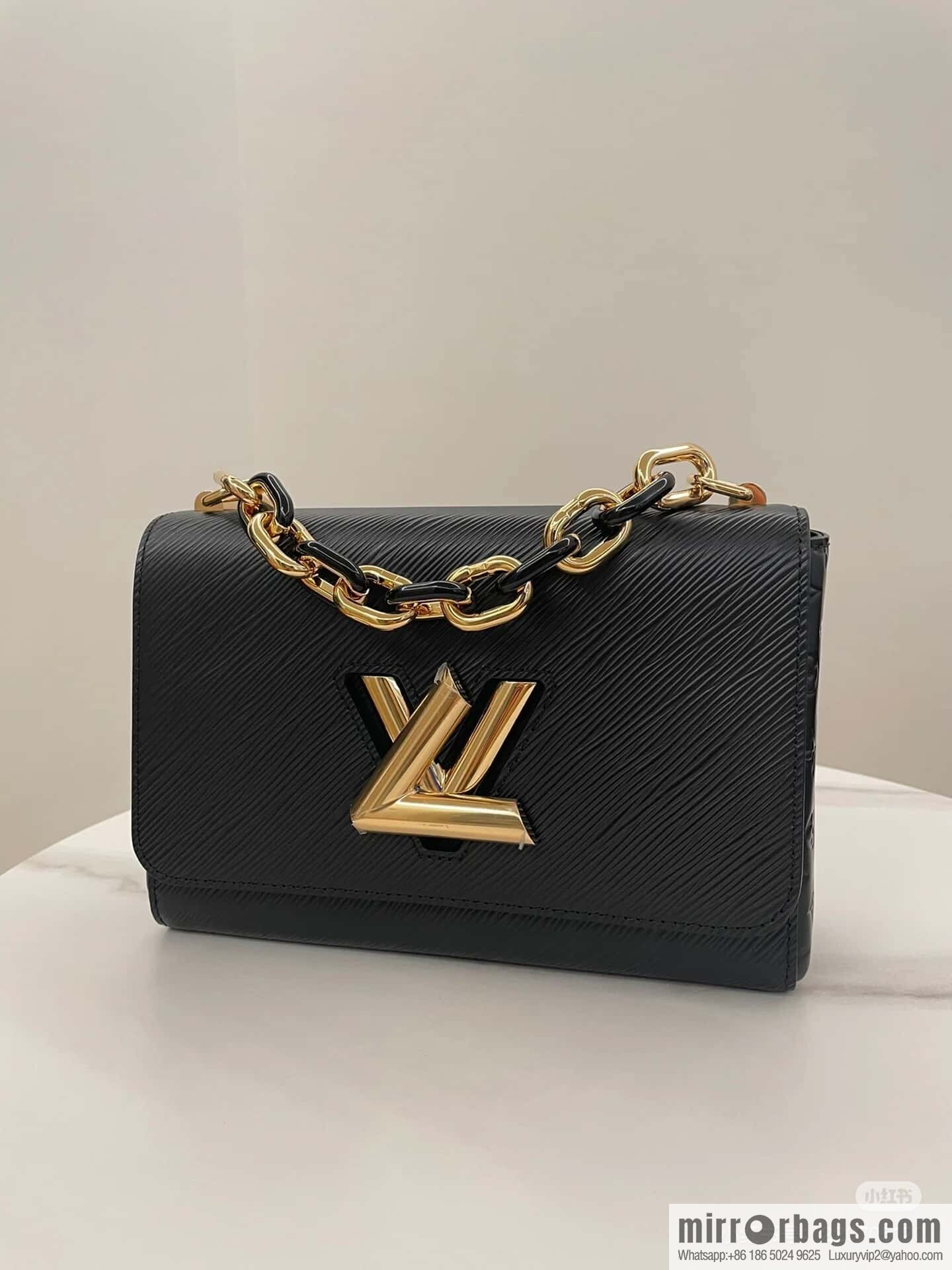 [Boutique‑grade] M24044 black M24043 brown, water ripple Twist series NEW Twist MM handbag