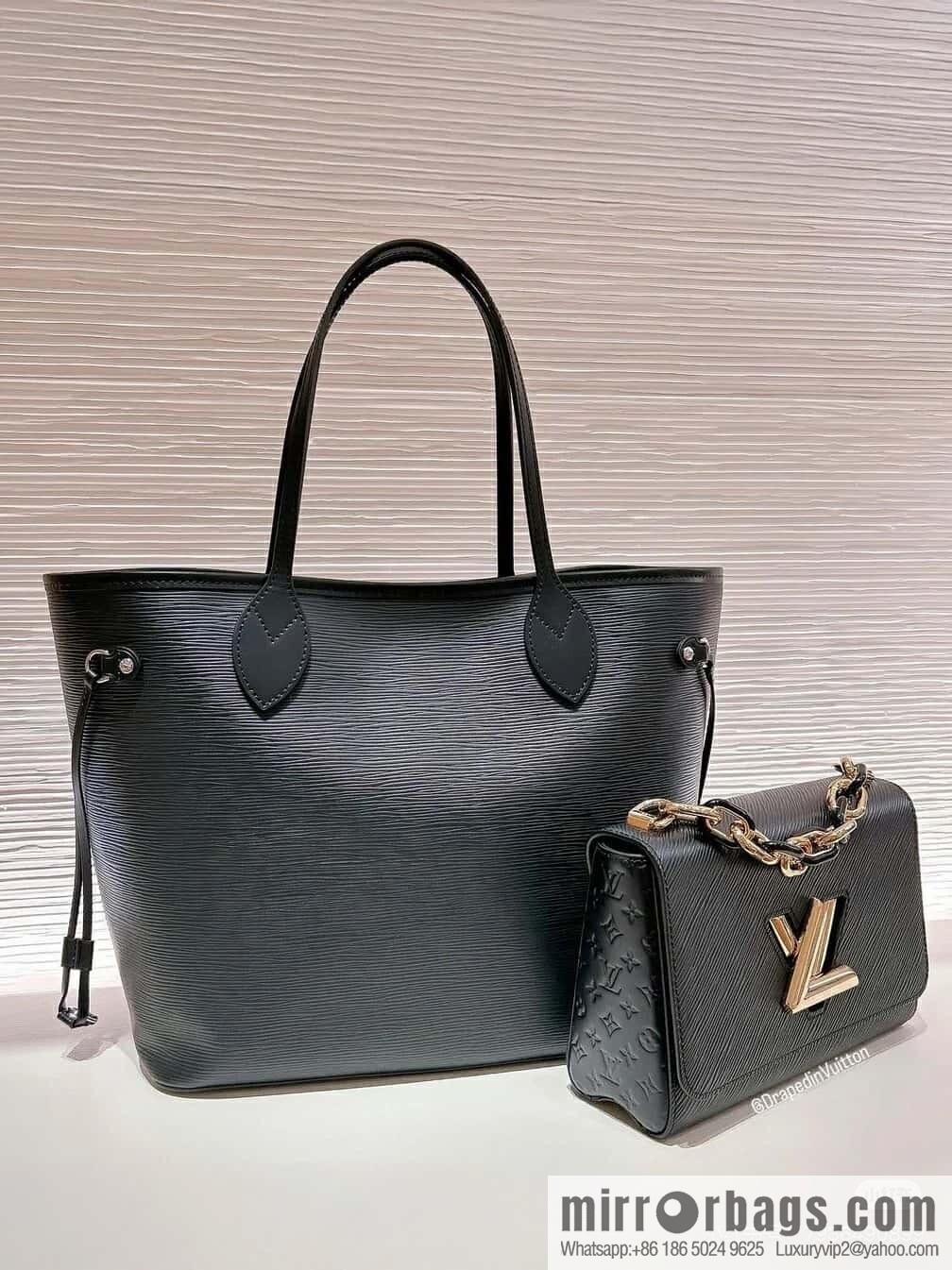 [Boutique‑grade] M24044 black M24043 brown, water ripple Twist series NEW Twist MM handbag
