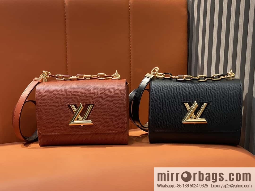 [Boutique‑grade] M24043 brown M24044 black, water ripple Twist series NEW Twist MM handbag