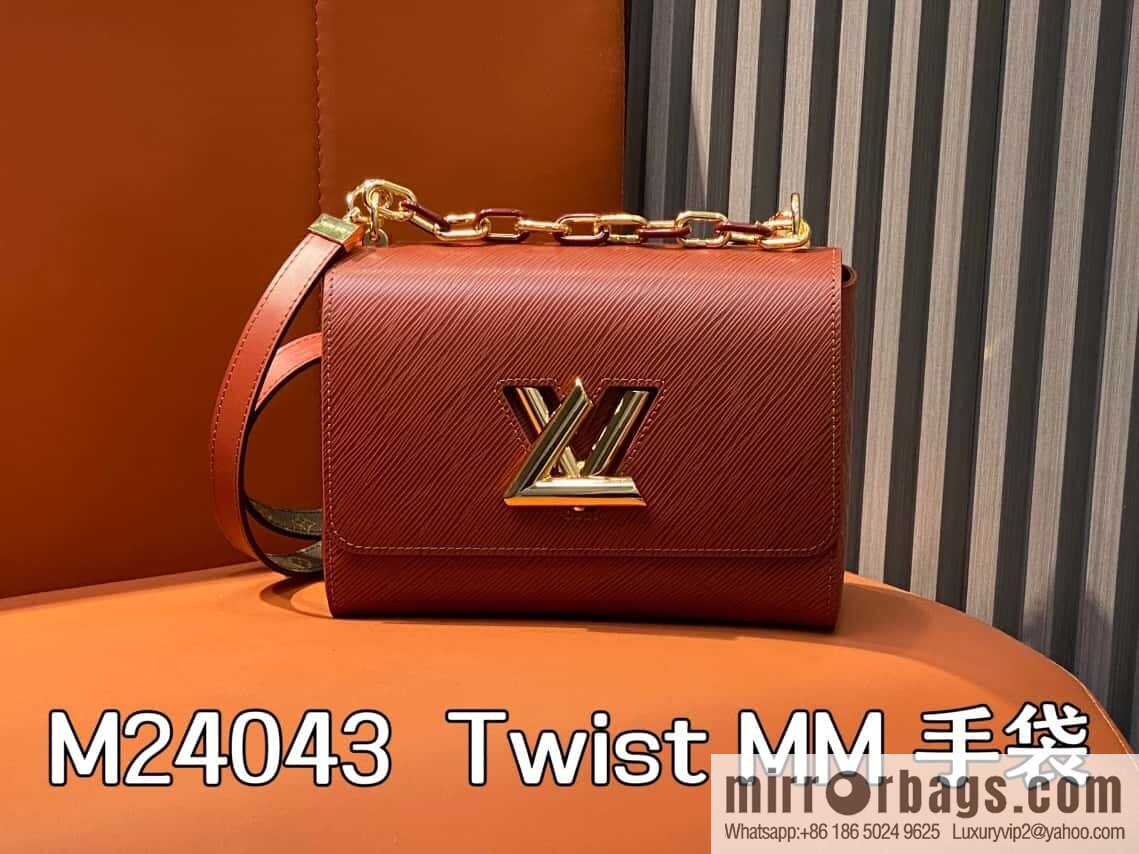 [Boutique‑grade] M24043 brown M24044 black, water ripple Twist series NEW Twist MM handbag