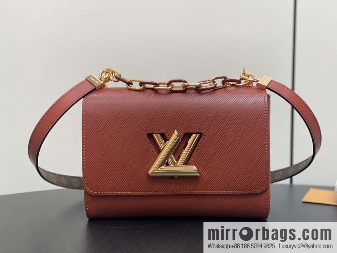 [Boutique‑grade] M24043 brown M24044 black, water ripple Twist series NEW Twist MM handbag