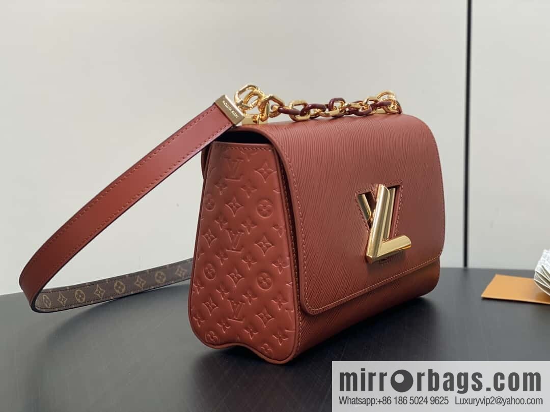 [Boutique‑grade] M24043 brown M24044 black, water ripple Twist series NEW Twist MM handbag