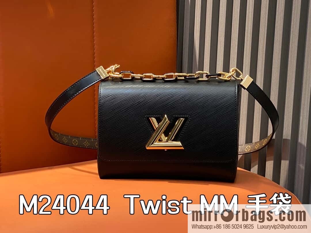 [Boutique‑grade] M24044 black M24043 brown, water ripple Twist series NEW Twist MM handbag