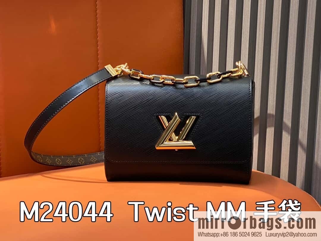 [Boutique‑grade] M24044 black M24043 brown, water ripple Twist series NEW Twist MM handbag