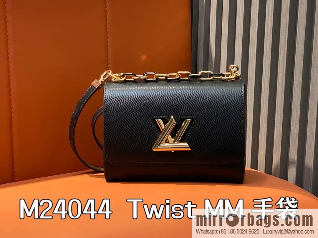 [Boutique‑grade] M24044 black M24043 brown, water ripple Twist series NEW Twist MM handbag