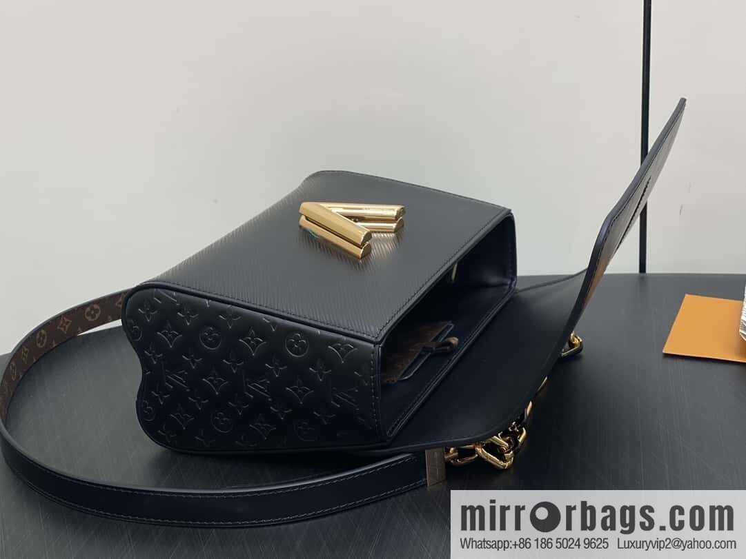 [Boutique‑grade] M24044 black M24043 brown, water ripple Twist series NEW Twist MM handbag