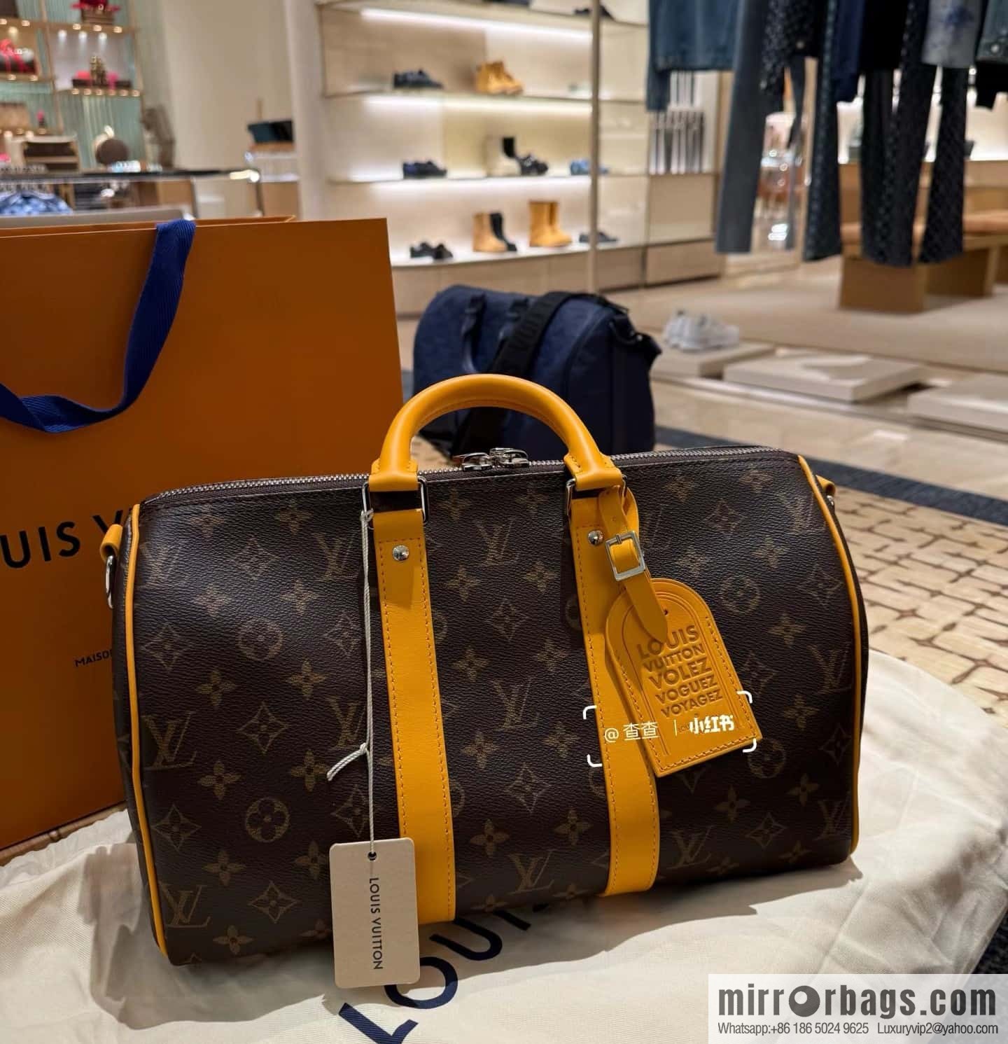 [Boutique‑grade] M13201 presbyopia yellow, travel bag series KEEPALL BANDOULIZRE 35 handbag
