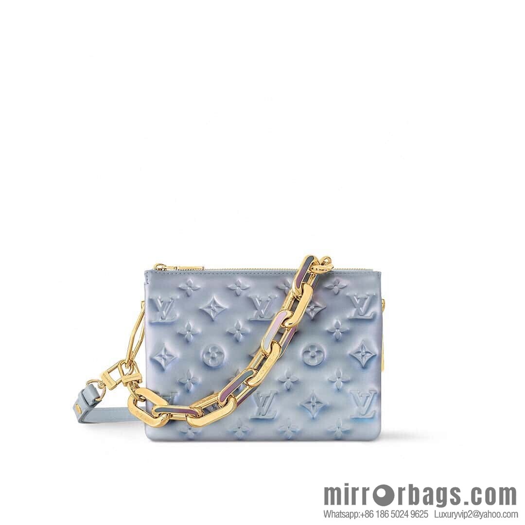 [Boutique‑grade] M24338 blue, full leather chain bag series, sheepskin Coussin BB handbag