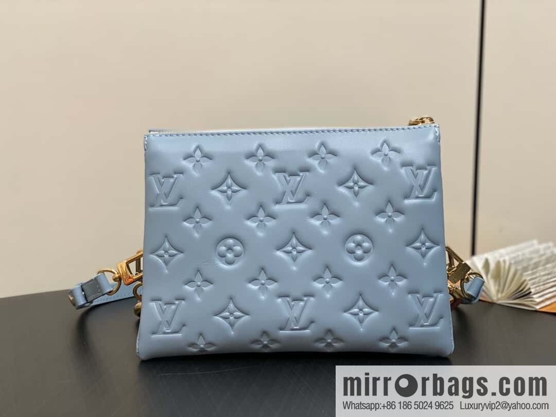[Boutique‑grade] M24338 blue, full leather chain bag series, sheepskin Coussin BB handbag