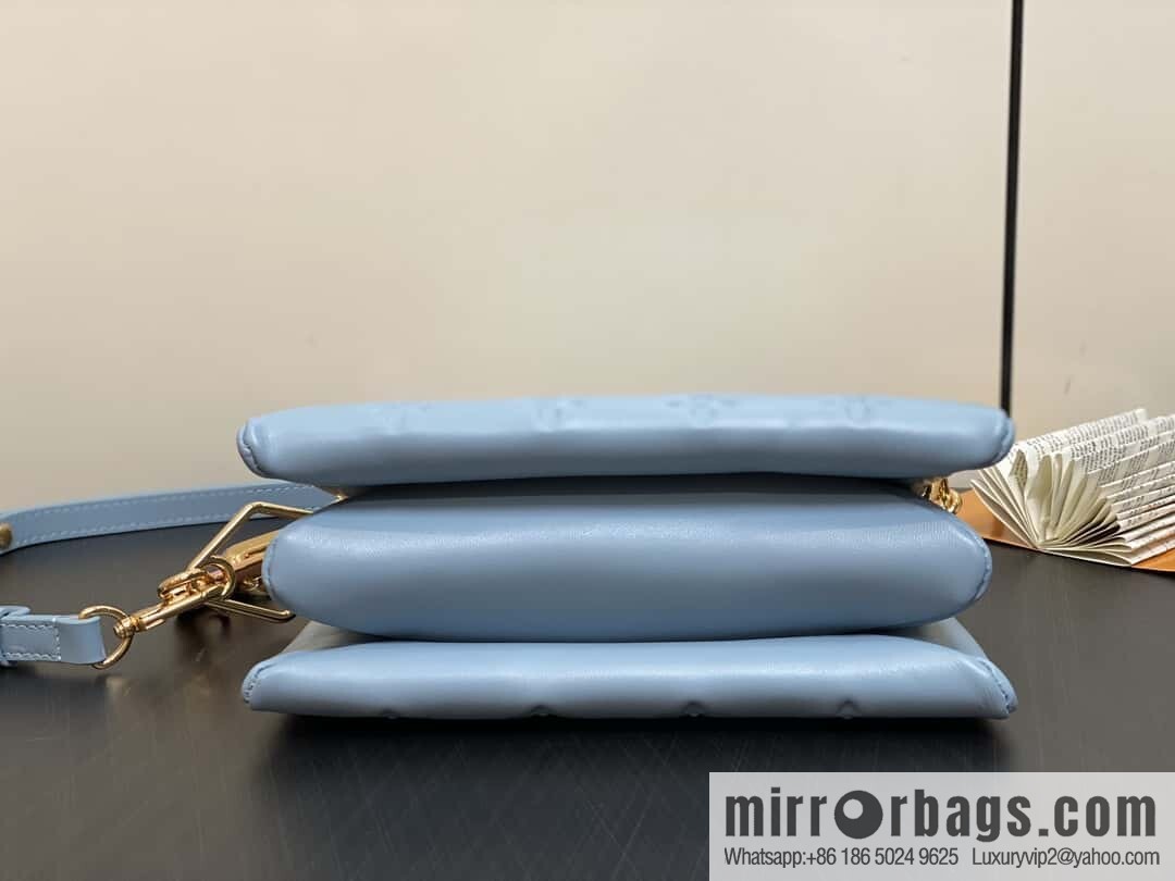 [Boutique‑grade] M24338 blue, full leather chain bag series, sheepskin Coussin BB handbag