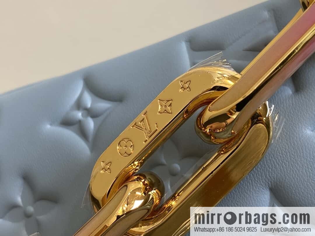 [Boutique‑grade] M24338 blue, full leather chain bag series, sheepskin Coussin BB handbag