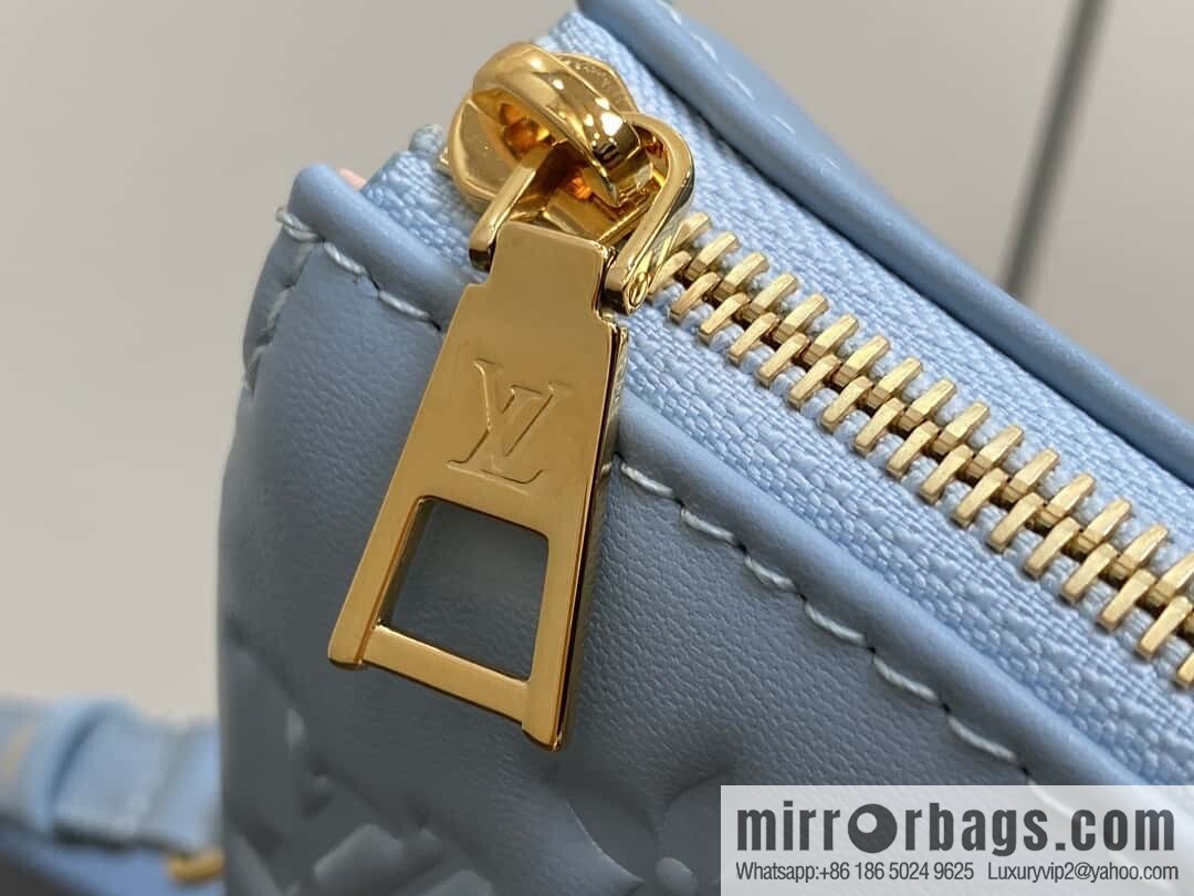 [Boutique‑grade] M24338 blue, full leather chain bag series, sheepskin Coussin BB handbag