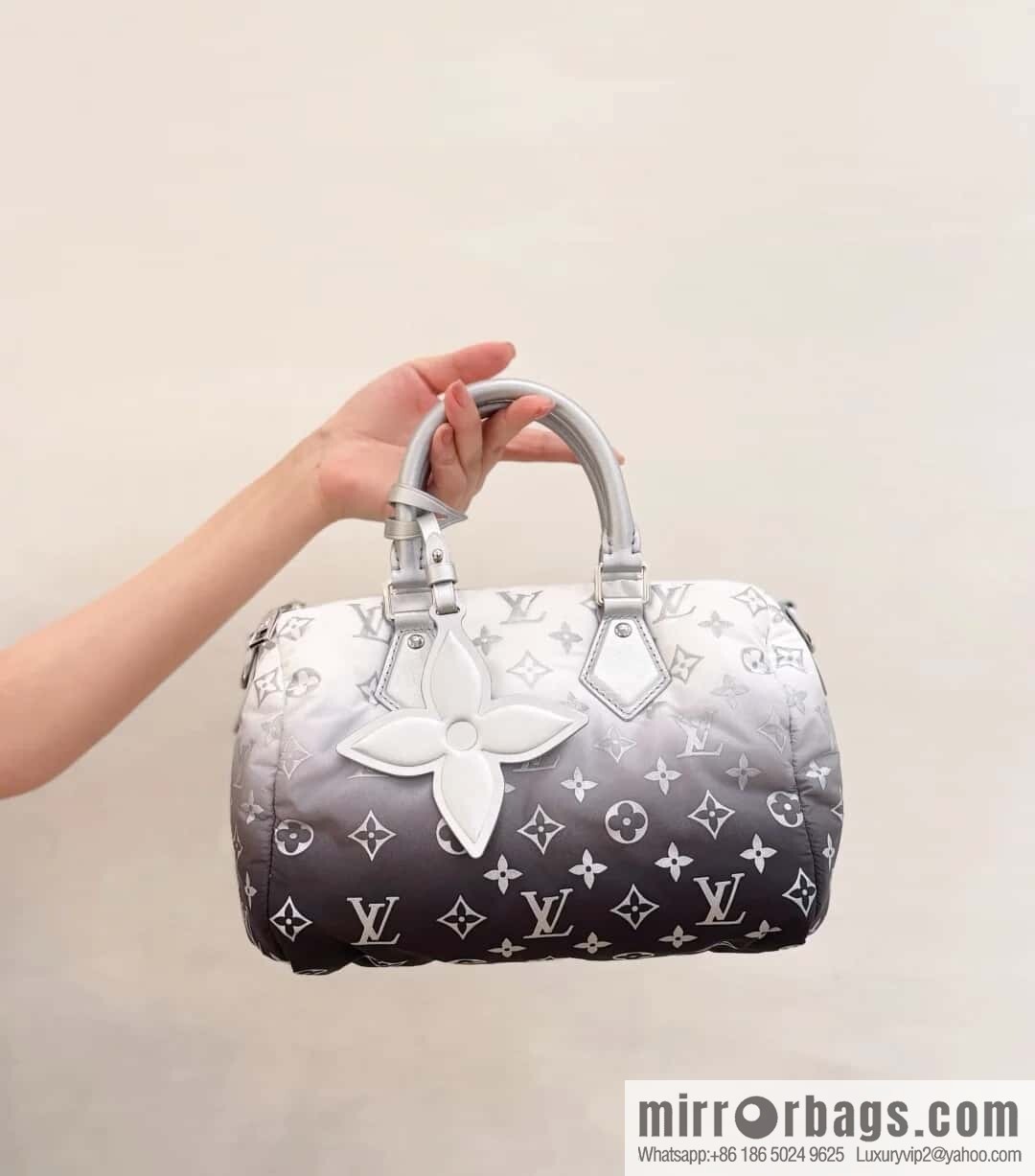 [Boutique‑grade] M11848 silver down, pillow bag speedy series, ski series SPEEDY BANDOULIZRE 25 handbag