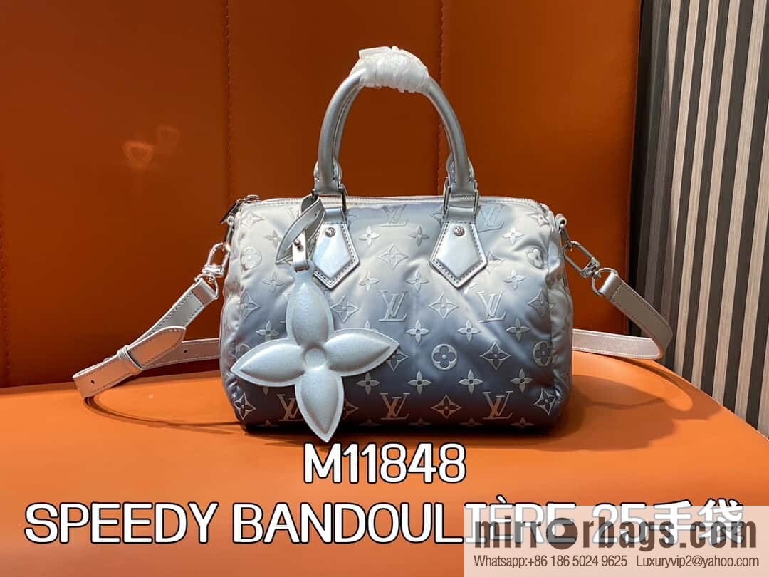 [Boutique‑grade] M11848 silver down, pillow bag speedy series, ski series SPEEDY BANDOULIZRE 25 handbag