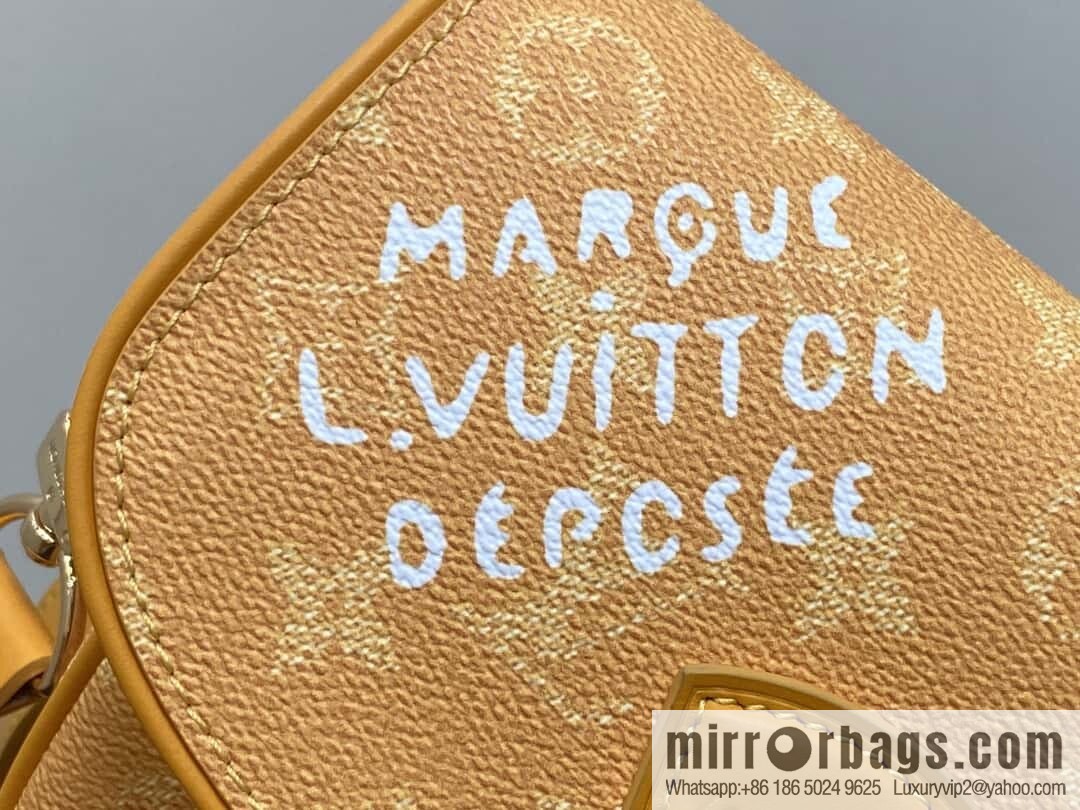 [Boutique‑grade] M12694 yellow silk screen, mailman bag series, this Montsouris small mailman bag.