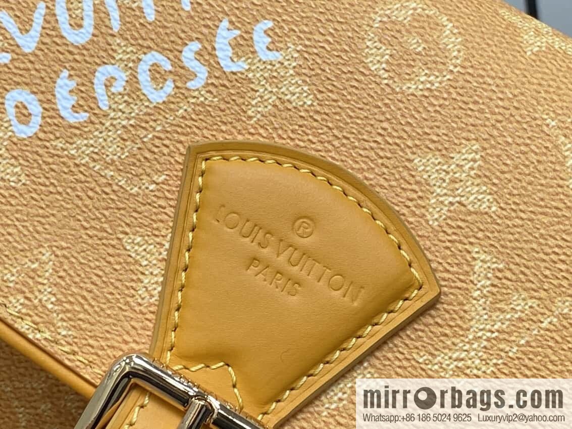 [Boutique‑grade] M12694 yellow silk screen, mailman bag series, this Montsouris small mailman bag.