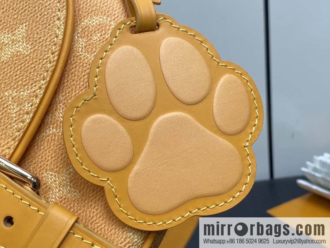 [Boutique‑grade] M12694 yellow silk screen, mailman bag series, this Montsouris small mailman bag.