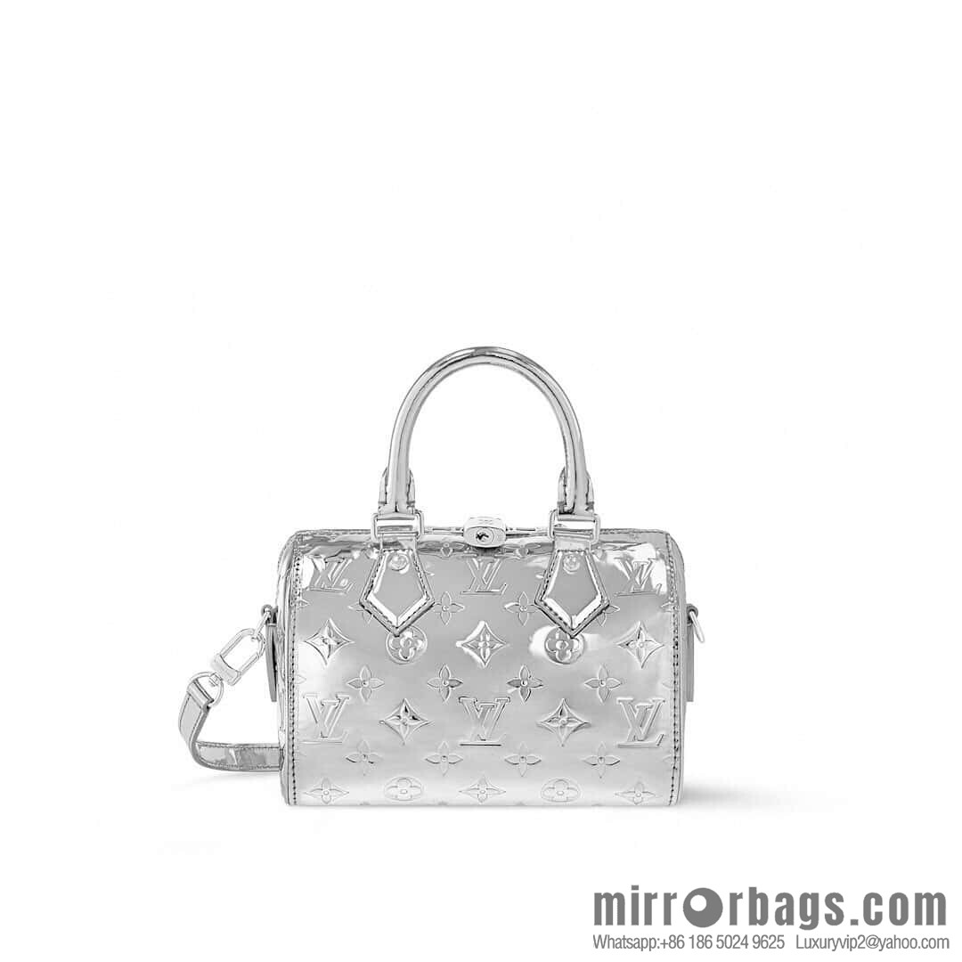 [Boutique‑grade] M11987 silver patent leather, pillow bag speedy series SPEEDY BANDOULIZRE 20 handbag