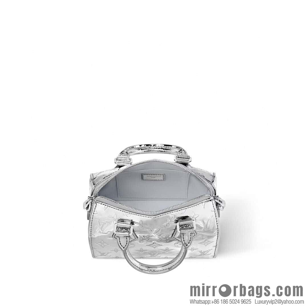 [Boutique‑grade] M11987 silver patent leather, pillow bag speedy series SPEEDY BANDOULIZRE 20 handbag
