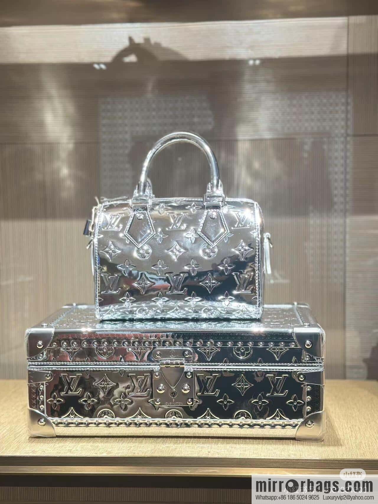 [Boutique‑grade] M11987 silver patent leather, pillow bag speedy series SPEEDY BANDOULIZRE 20 handbag