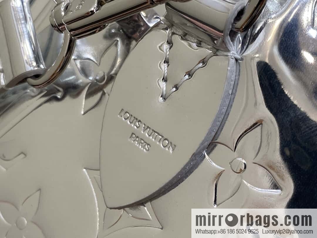 [Boutique‑grade] M11987 silver patent leather, pillow bag speedy series SPEEDY BANDOULIZRE 20 handbag