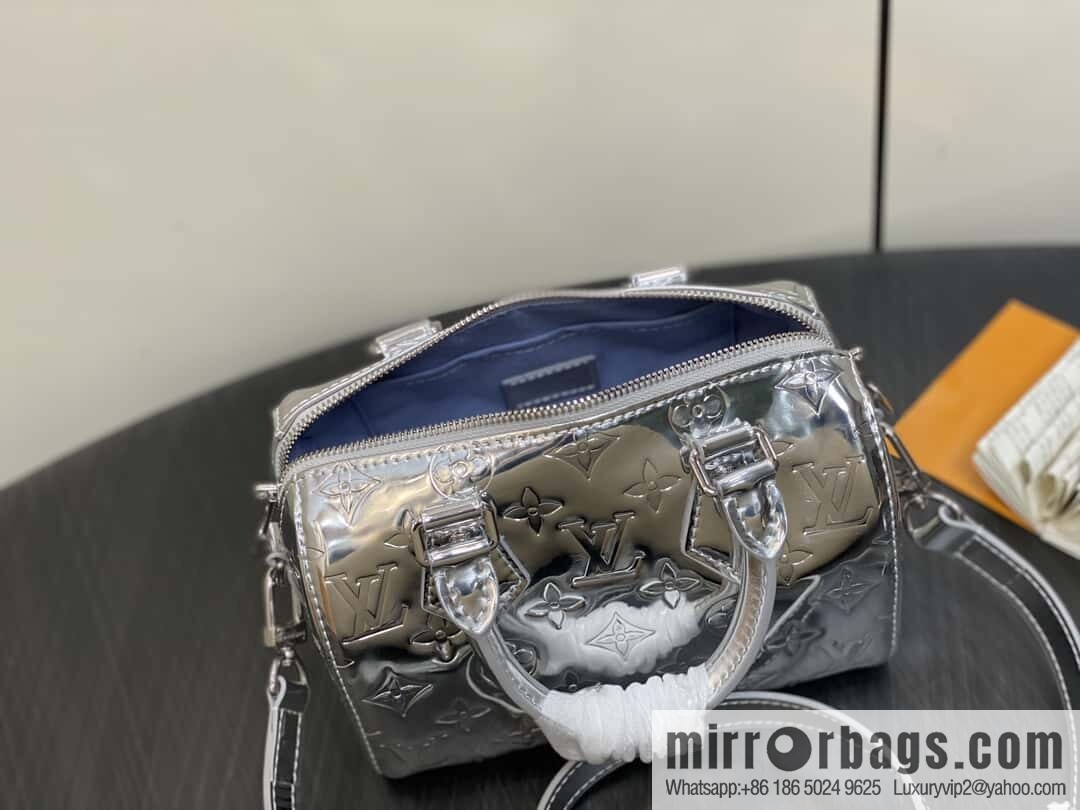 [Boutique‑grade] M11987 silver patent leather, pillow bag speedy series SPEEDY BANDOULIZRE 20 handbag