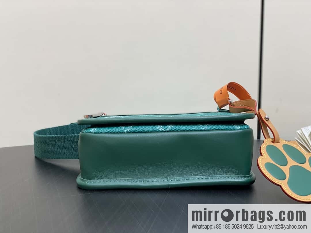 [Boutique‑grade] M12637 green silk screen, men's bag messenger bag series Bosphore mini handbag