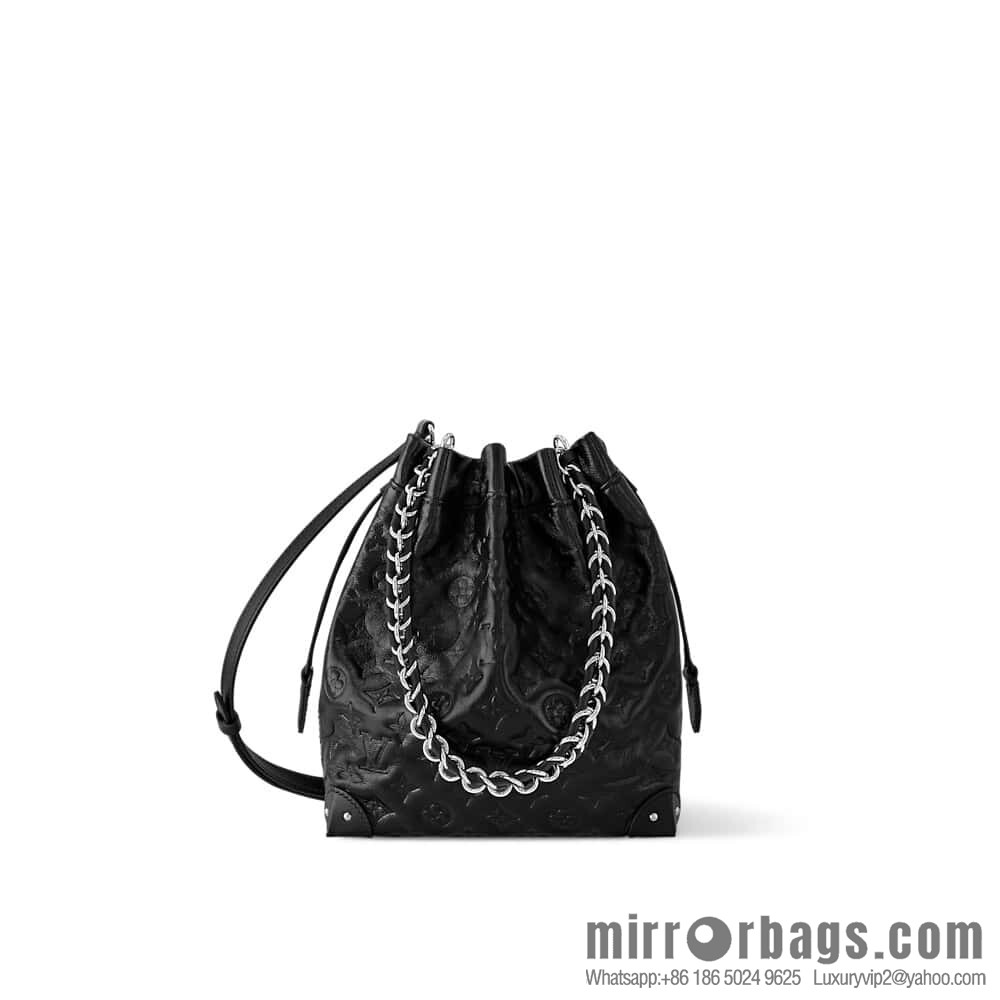 [Boutique‑grade] M13484 black sheepskin, bucket bag series NOÉTRUNK small handbag 2025 Cruise early spring series reversion of the classic Noé handbag