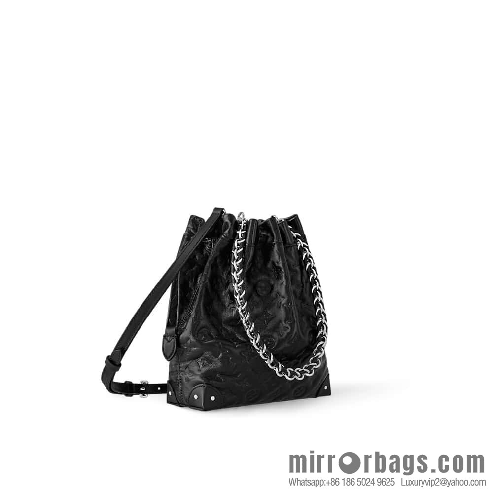 [Boutique‑grade] M13484 black sheepskin, bucket bag series NOÉTRUNK small handbag 2025 Cruise early spring series reversion of the classic Noé handbag