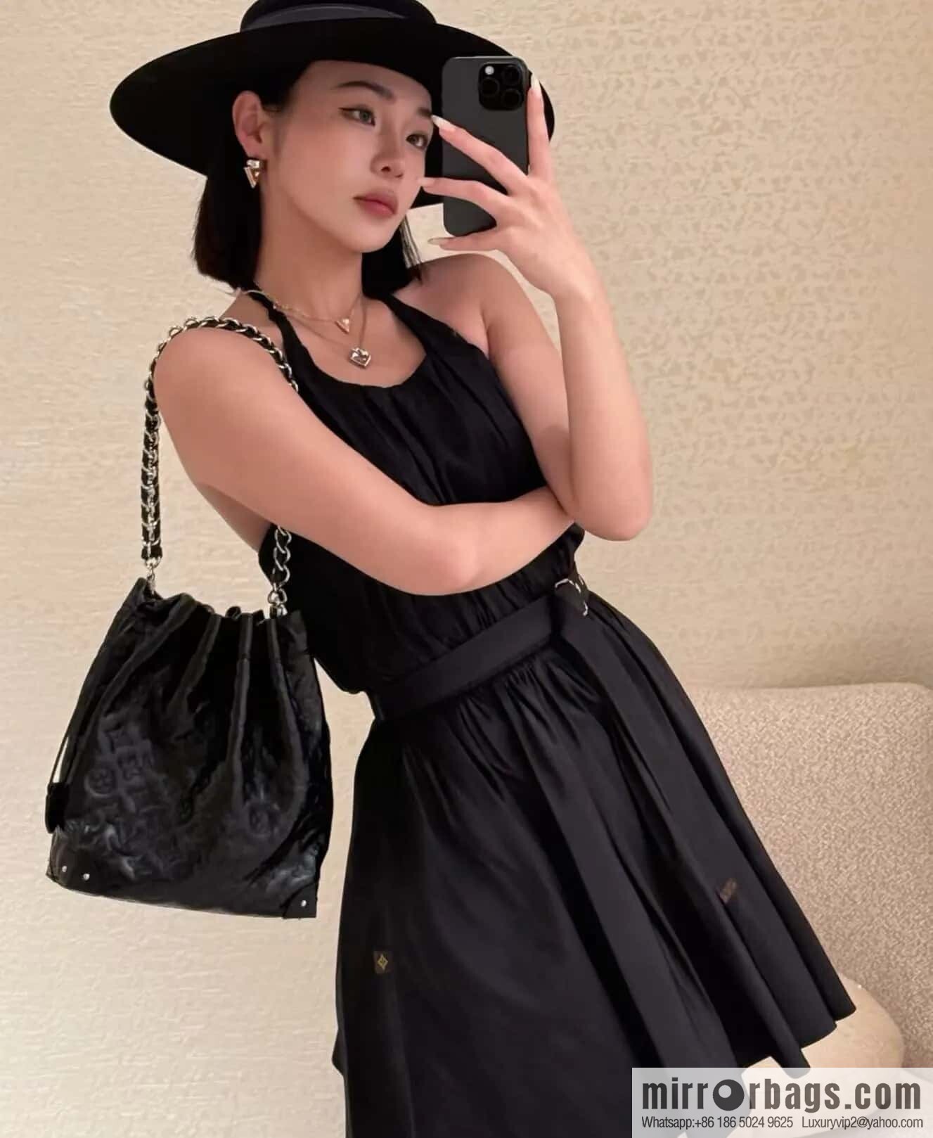 [Boutique‑grade] M13484 black sheepskin, bucket bag series NOÉTRUNK small handbag 2025 Cruise early spring series reversion of the classic Noé handbag