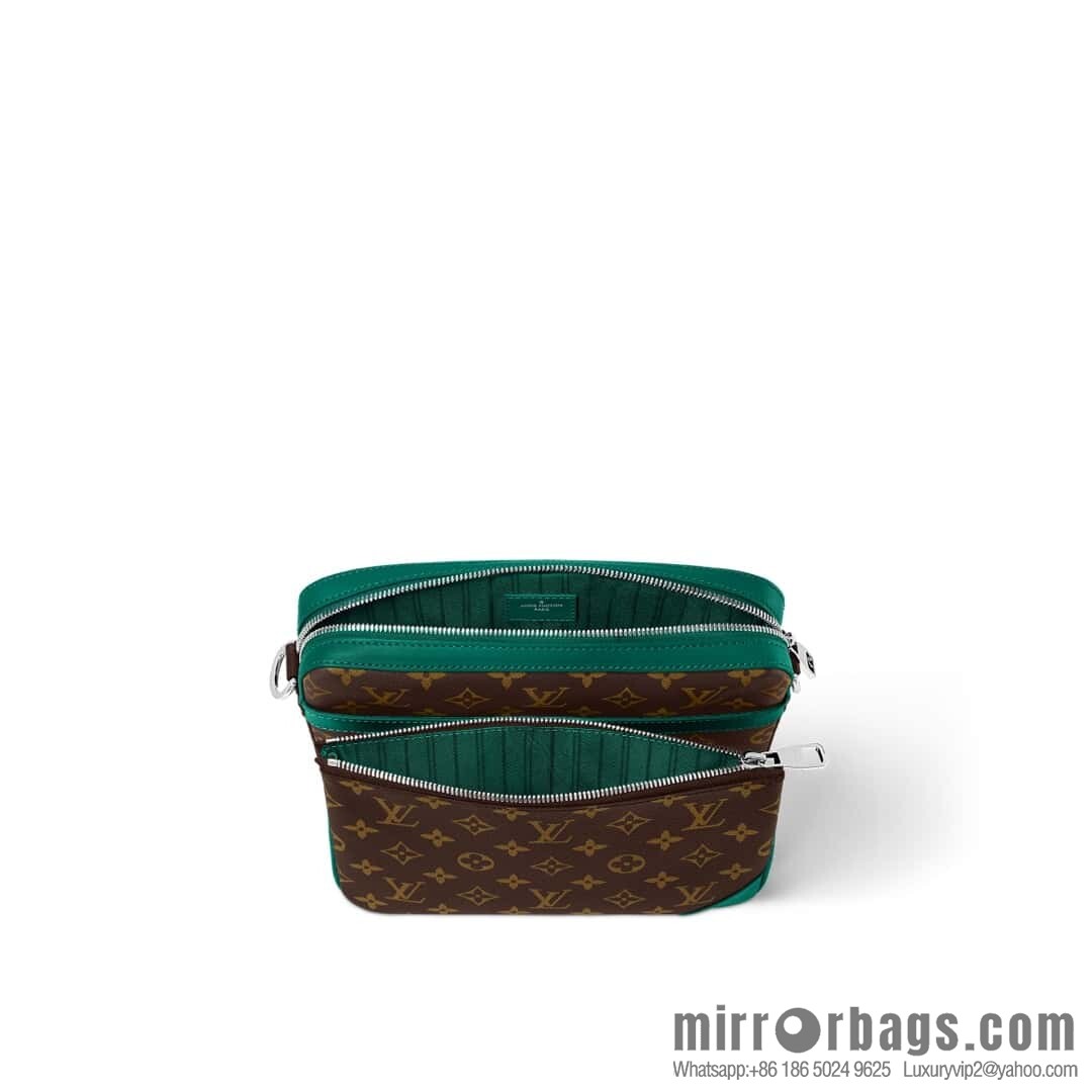[Boutique‑grade] M12766 presbyopia/green, men's bag three-piece series TRIO messenger bag