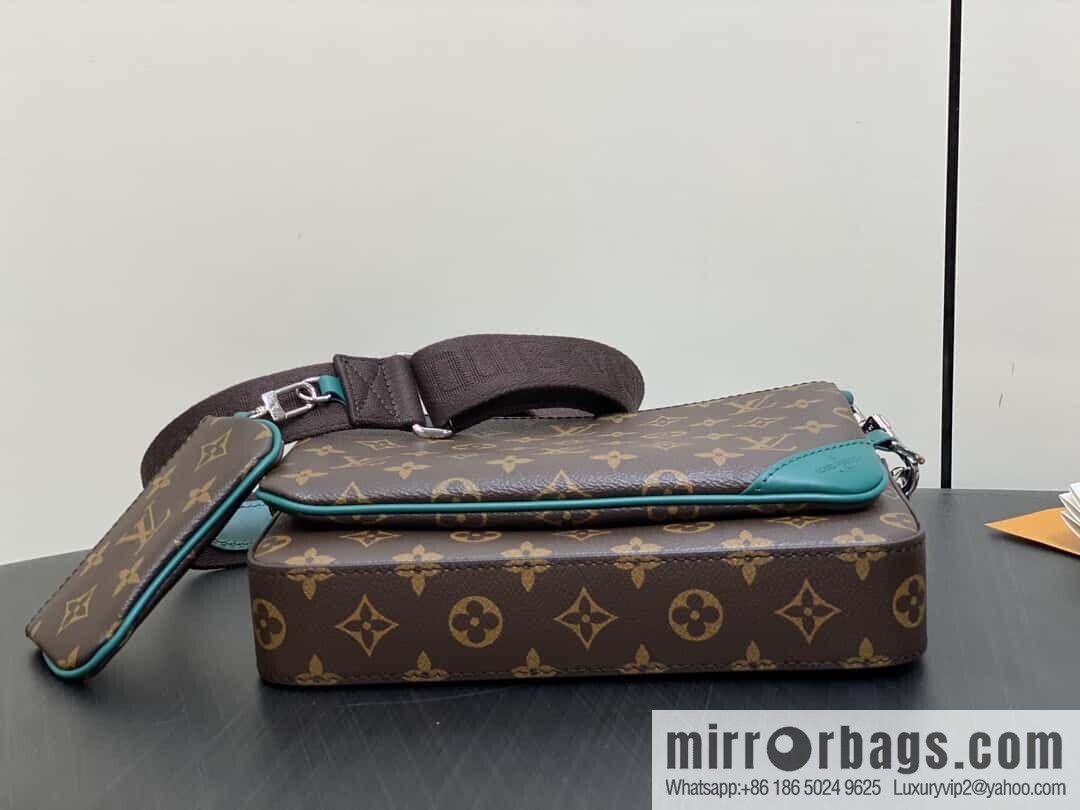 [Boutique‑grade] M12766 presbyopia/green, men's bag three-piece series TRIO messenger bag