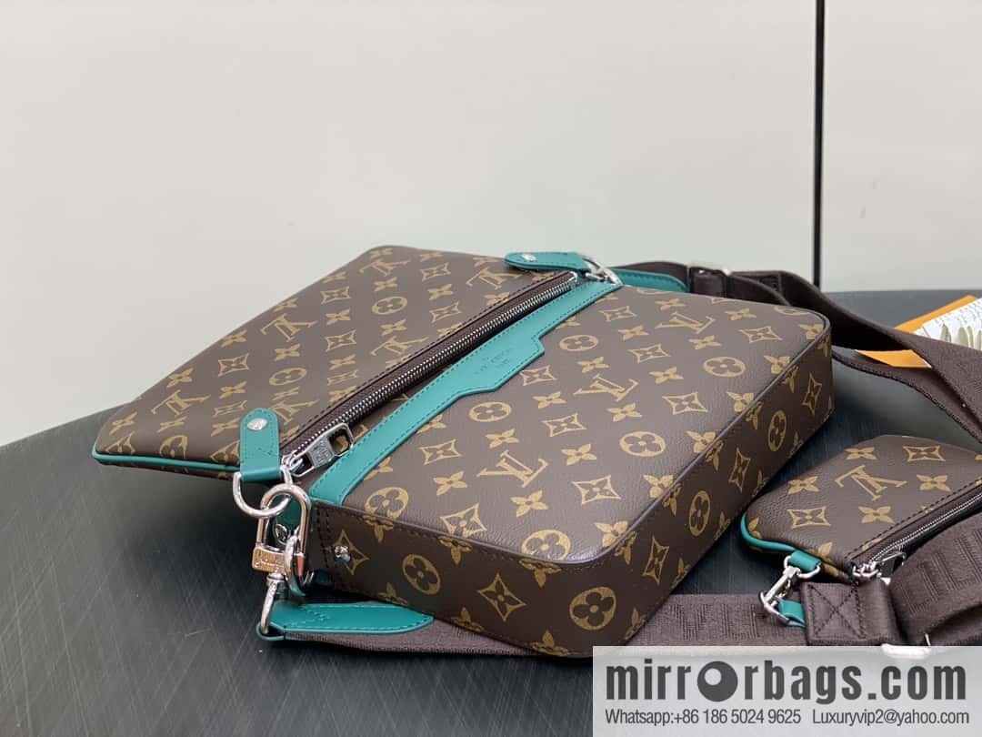 [Boutique‑grade] M12766 presbyopia/green, men's bag three-piece series TRIO messenger bag