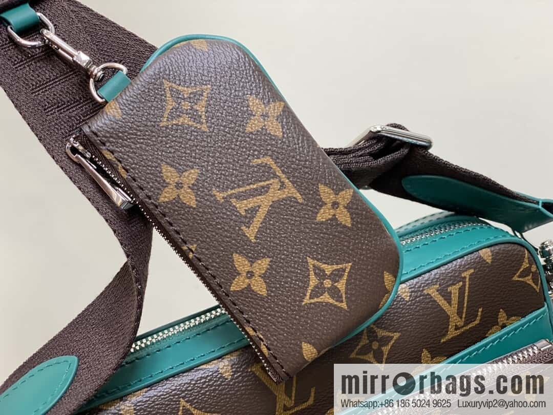 [Boutique‑grade] M12766 presbyopia/green, men's bag three-piece series TRIO messenger bag