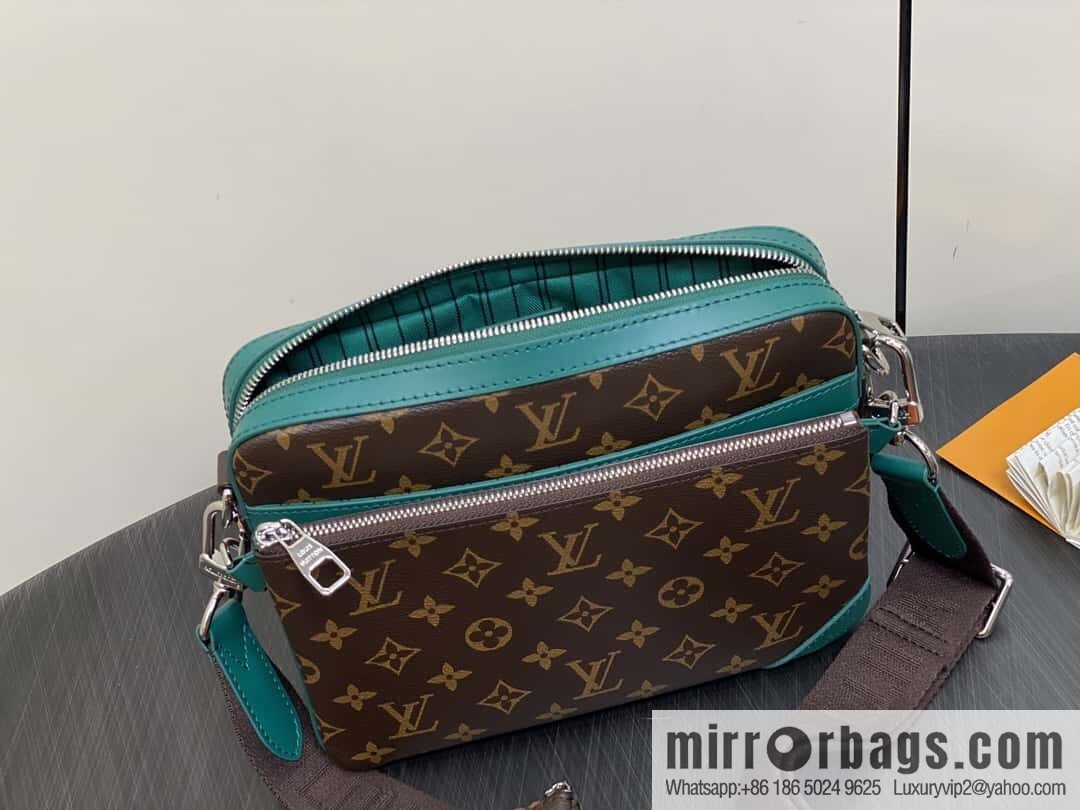 [Boutique‑grade] M12766 presbyopia/green, men's bag three-piece series TRIO messenger bag