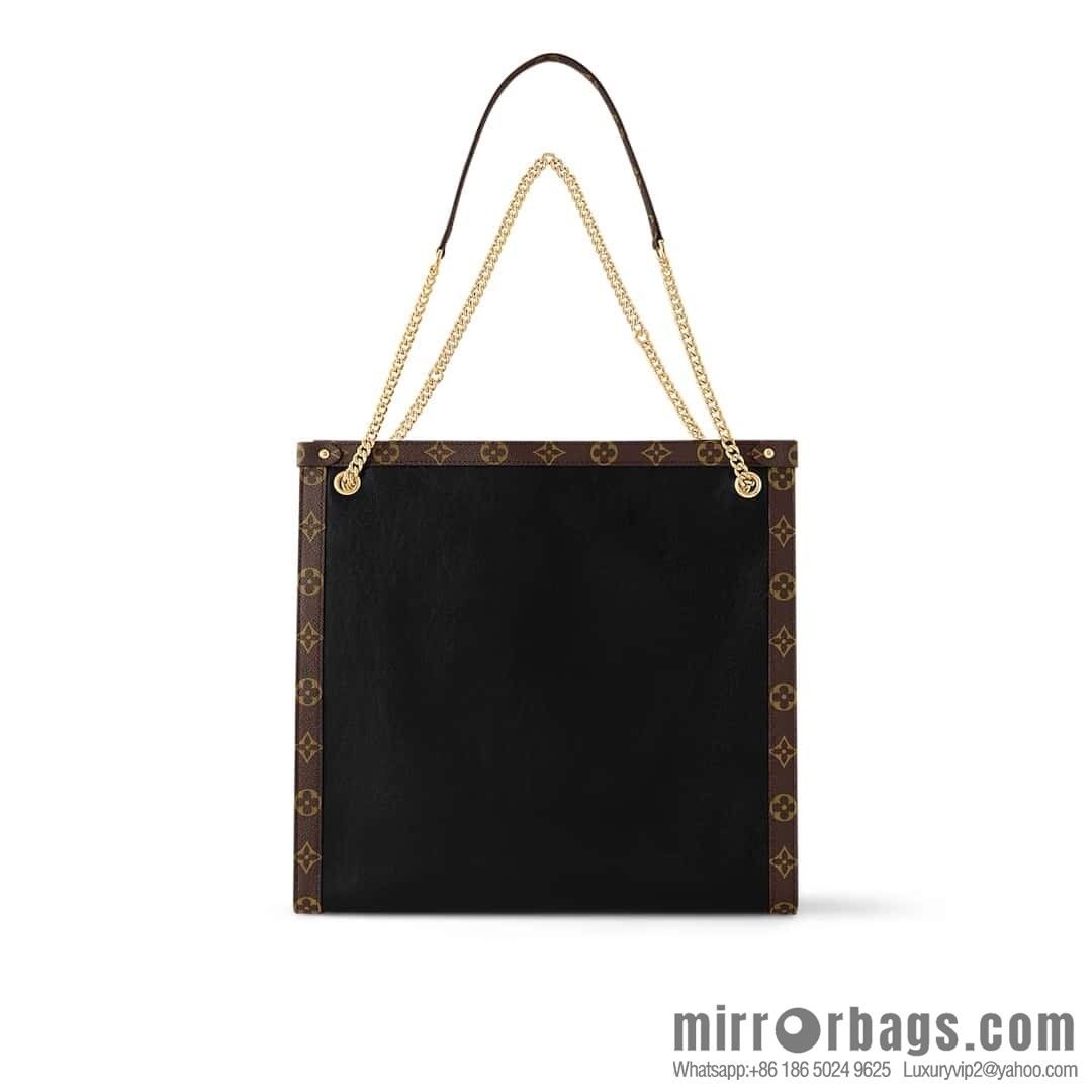 [Boutique‑grade] M13137 black/presbyopia, tote bag series Nova MM tote bag, black leather