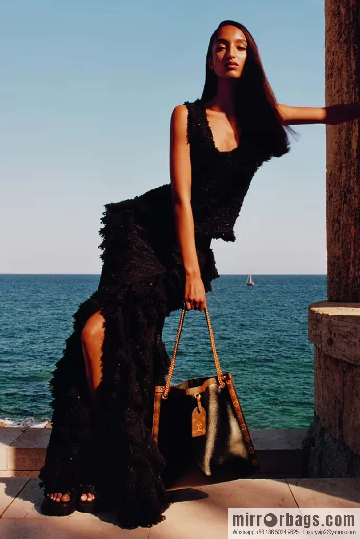 [Boutique‑grade] M13137 black/presbyopia, tote bag series Nova MM tote bag, black leather