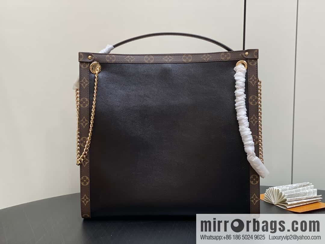 [Boutique‑grade] M13137 black/presbyopia, tote bag series Nova MM tote bag, black leather