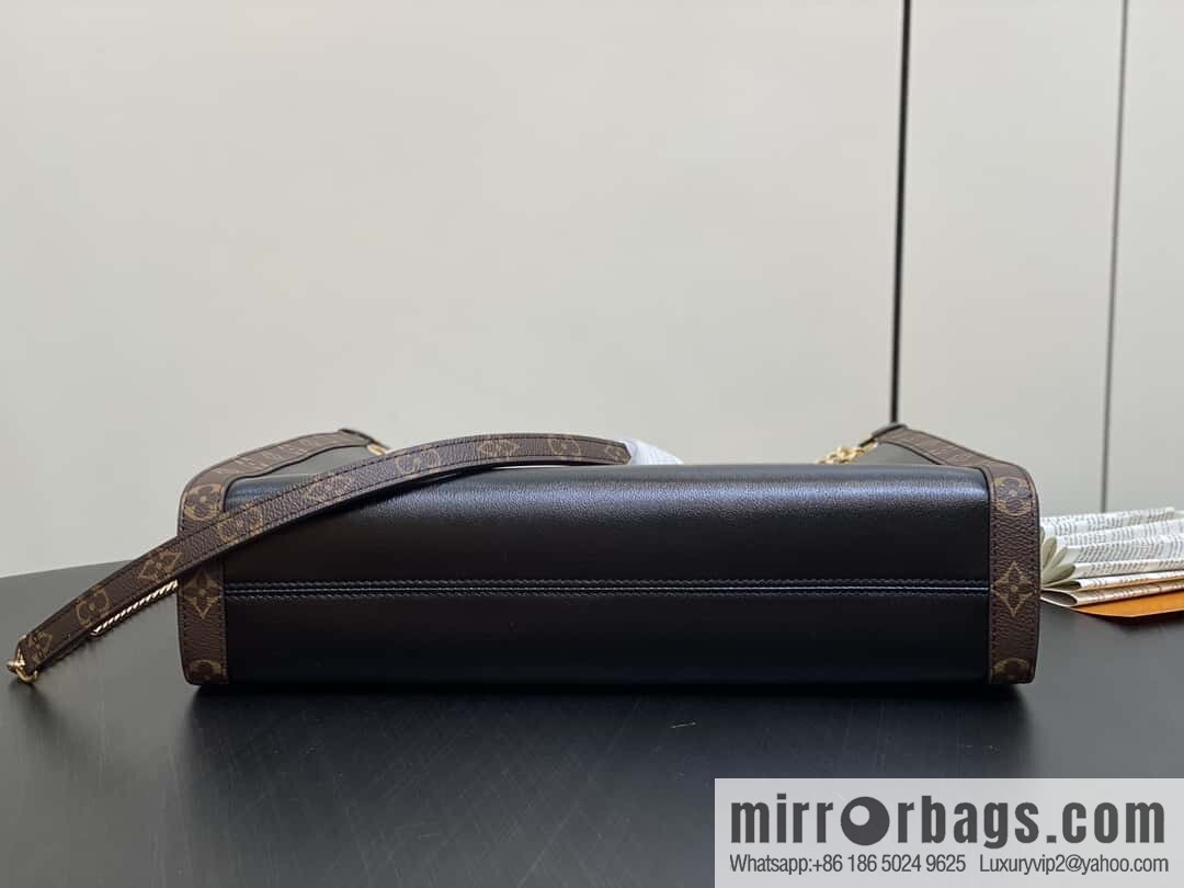 [Boutique‑grade] M13137 black/presbyopia, tote bag series Nova MM tote bag, black leather