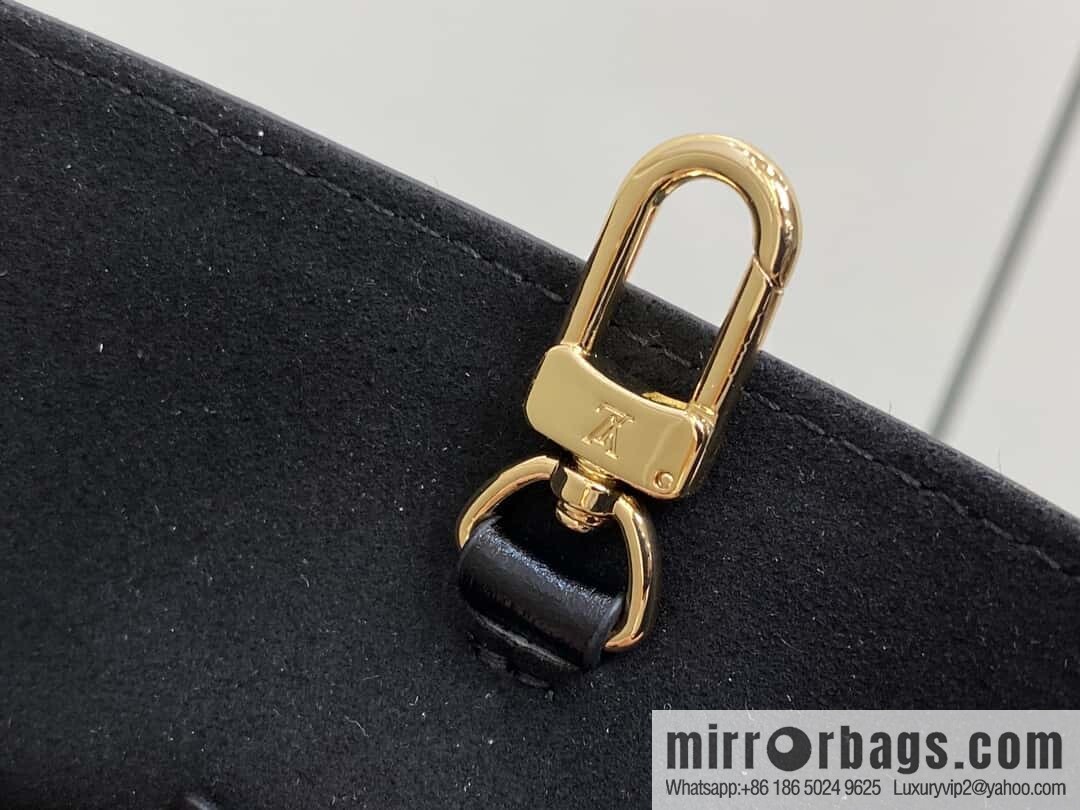 [Boutique‑grade] M13137 black/presbyopia, tote bag series Nova MM tote bag, black leather
