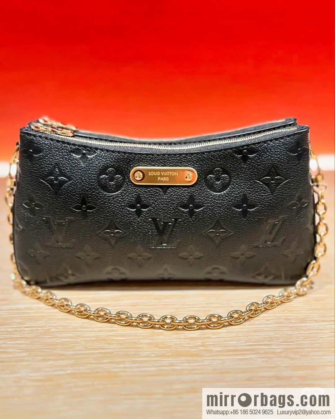 [Boutique‑grade] M83301 black M11916 brown, full leather embossed chain bag series Liv handbag
