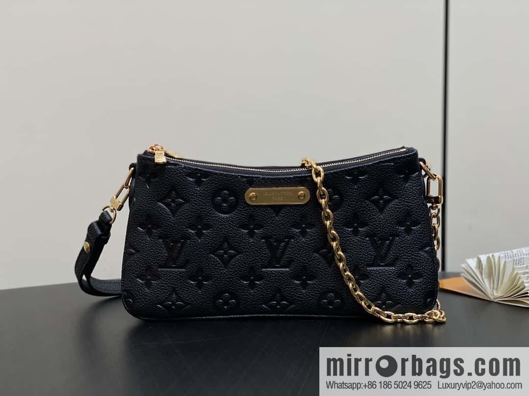 [Boutique‑grade] M83301 black M11916 brown, full leather embossed chain bag series Liv handbag