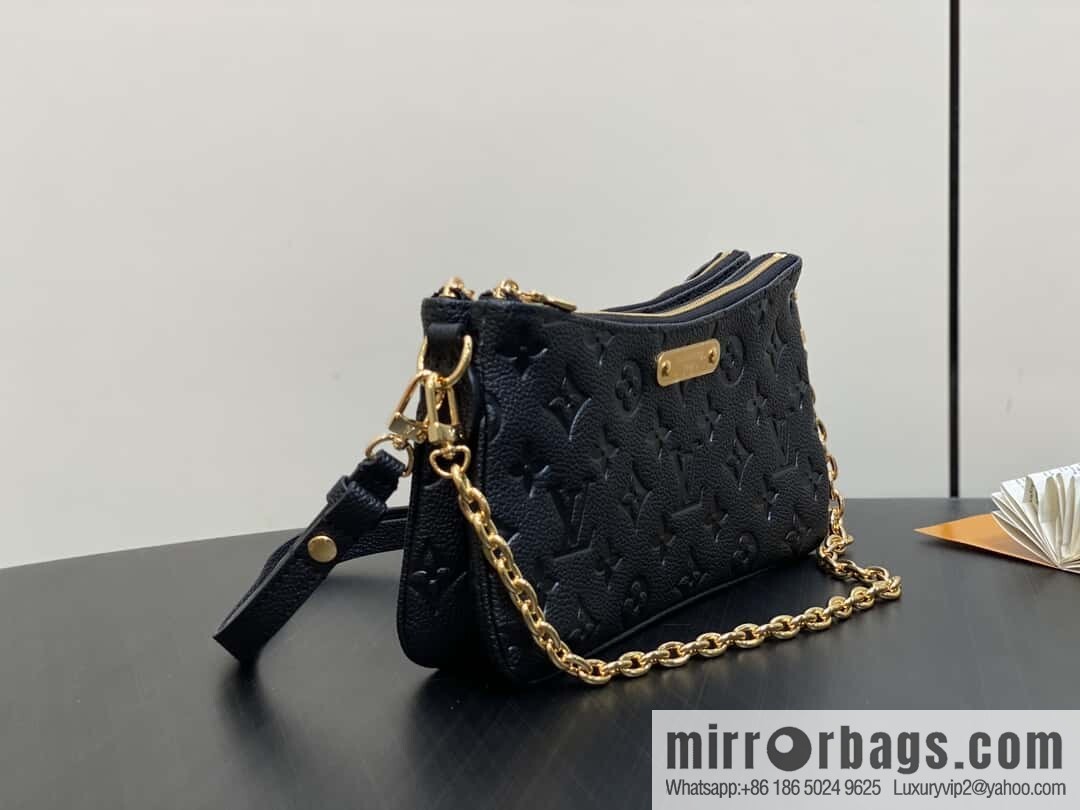 [Boutique‑grade] M83301 black M11916 brown, full leather embossed chain bag series Liv handbag